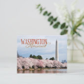 Denkmal von Washington mit Kirschblüten Postkarte (Stehend Vorderseite)