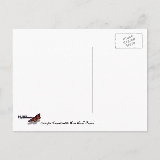 Denkmal von Washington und Gedenkstätte des Zweite Postkarte (Rückseite)