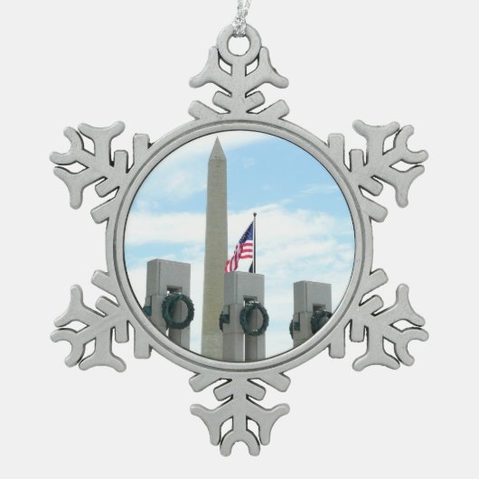 Denkmal von Washington und Gedenkstätte des Zweite Schneeflocken Zinn-Ornament (Vorderseite)