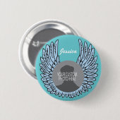 Denkmal Wings Andenkengewohnheits-Foto Button (Vorne & Hinten)