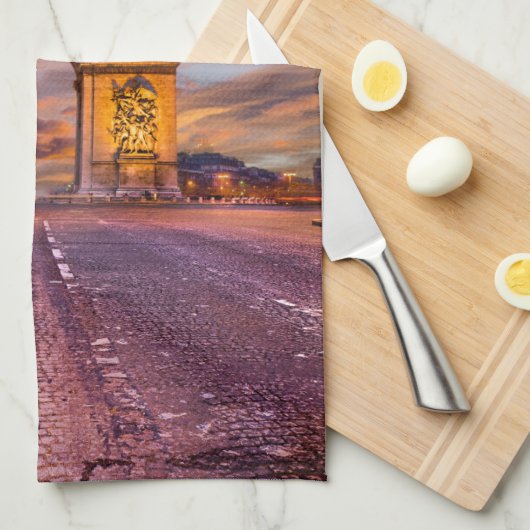 Denkmäler | Arc de Triomphe, Paris Frankreich Geschirrtuch (Viertel Falte)