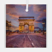 Denkmäler | Arc de Triomphe, Paris Frankreich Ornament Aus Glas (Rückseite)