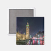 Denkmäler Big Ben at Night Magnet (Vorderseite/Rückseite)