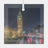 Denkmäler Big Ben at Night Ornament Aus Glas (Vorderseite)