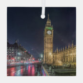 Denkmäler Big Ben at Night Ornament Aus Glas (Rückseite)