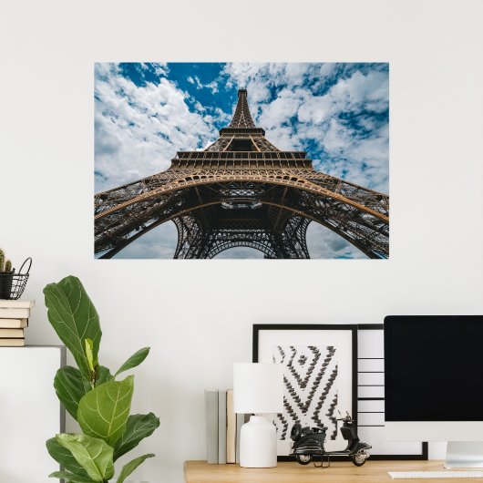 Denkmäler | Blick auf den Eiffelturm Poster (Heimbüro)