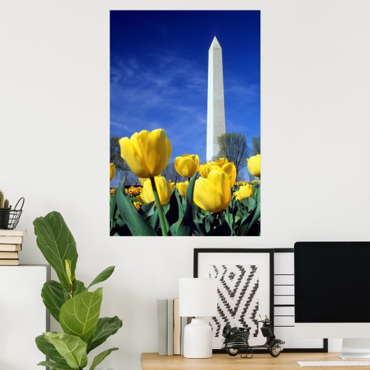 Denkmäler | Denkmal von Washington im Frühjahr Poster (Heimbüro)