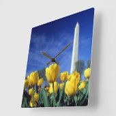 Denkmäler | Denkmal von Washington im Frühjahr Quadratische Wanduhr (Winkel)