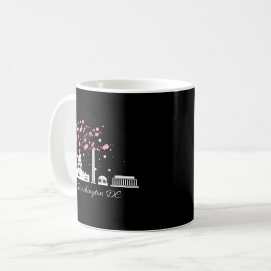 Denkmäler der Washington DC Kirschblüten Kaffeetasse (Vorderseite Links)