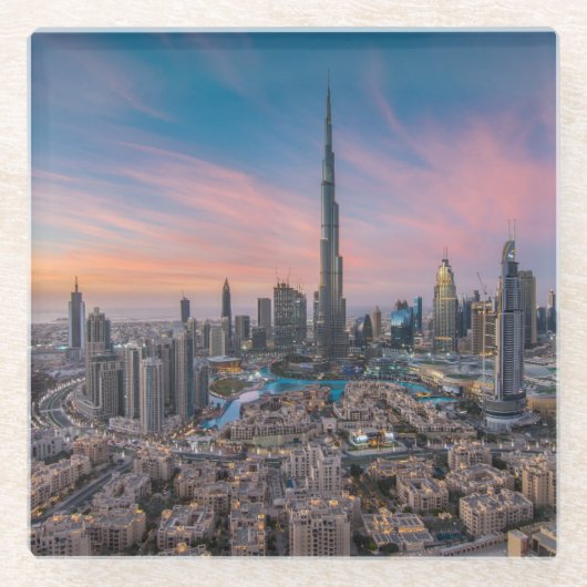 Denkmäler | Dubai Cityscape Glasuntersetzer (Vorderseite)
