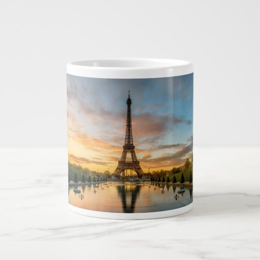 Denkmäler | Eiffelturm Sunrise Jumbo-Tasse (Vorderseite)