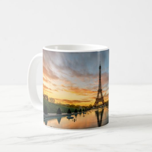 Denkmäler | Eiffelturm Sunrise Kaffeetasse (Vorderseite Links)