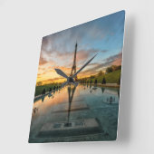 Denkmäler | Eiffelturm Sunrise Quadratische Wanduhr (Winkel)