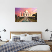 Denkmäler | Farbige Sicht auf den Taj Mahal Leinwanddruck (Insitu (Schlafzimmer))