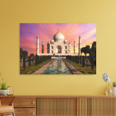 Denkmäler | Farbige Sicht auf den Taj Mahal Leinwanddruck (Insitu (Wohnzimmer))