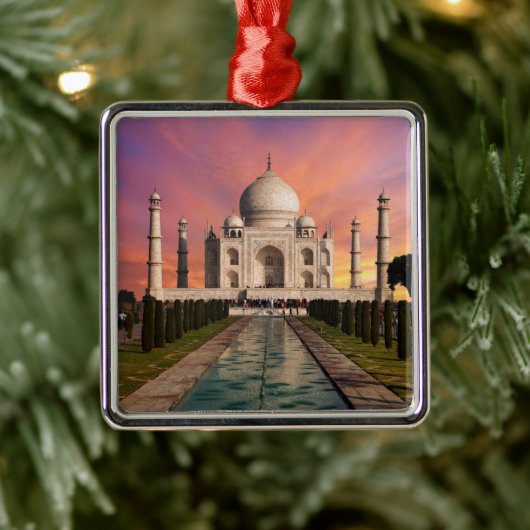 Denkmäler | Farbige Sicht auf den Taj Mahal Ornament Aus Metall (Baum)