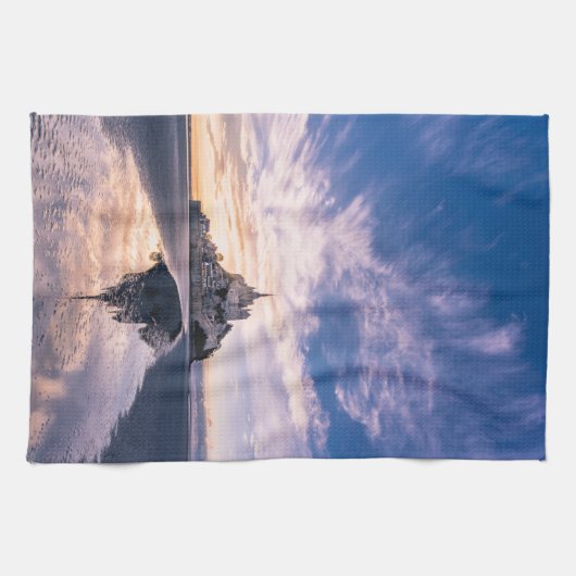 Denkmäler | Mont Saint-Michel, Normandie Frankreic Geschirrtuch (Horizontal)