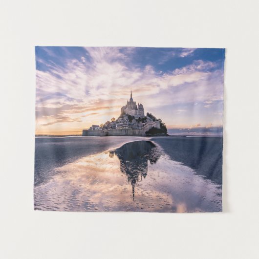 Denkmäler | Mont Saint-Michel, Normandie Frankreic Wandteppich (Vorderseite (Horizontal))