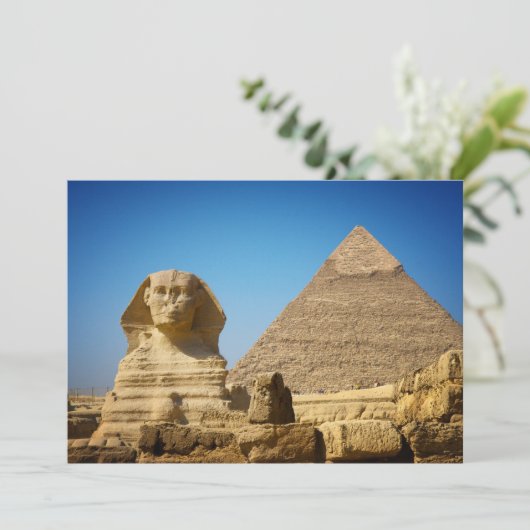 Denkmäler | Sphinx & Pyramide Ägyptens Dankeskarte (Stehend Vorderseite)