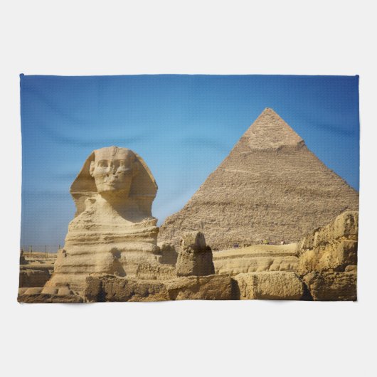 Denkmäler | Sphinx & Pyramide Ägyptens Geschirrtuch (Horizontal)