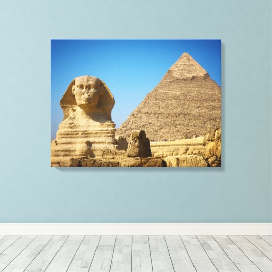 Denkmäler | Sphinx & Pyramide Ägyptens Leinwanddruck (Insitu (Holzboden))