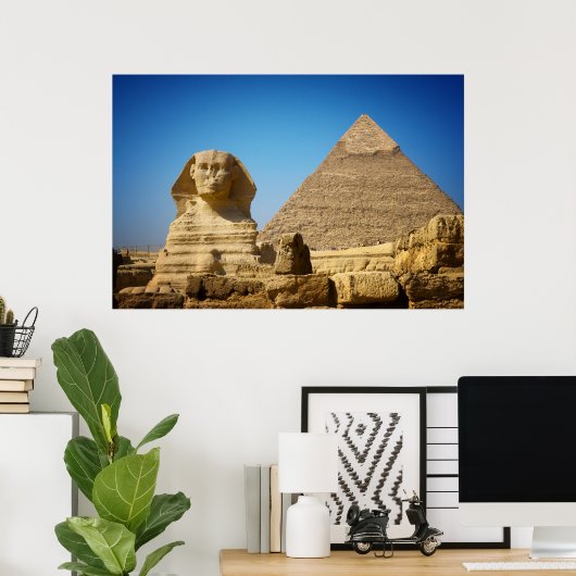 Denkmäler | Sphinx & Pyramide Ägyptens Poster (Heimbüro)