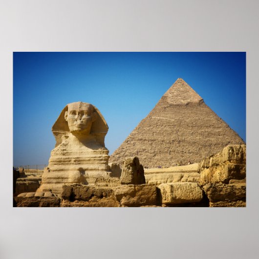 Denkmäler | Sphinx & Pyramide Ägyptens Poster (Vorne)