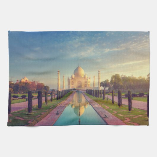 Denkmäler | Taj Mahal Colors Geschirrtuch (Horizontal)