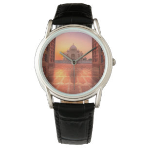 Denkmäler Taj Mahal, Indien bei Sunset Armbanduhr