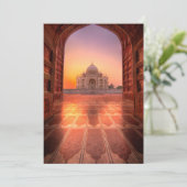 Denkmäler | Taj Mahal, Indien bei Sunset Dankeskarte (Stehend Vorderseite)