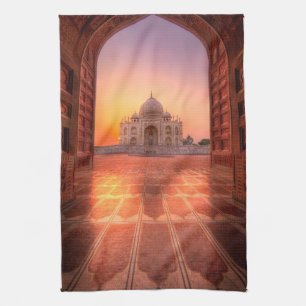 Denkmäler Taj Mahal, Indien bei Sunset Geschirrtuch
