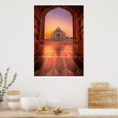 Denkmäler | Taj Mahal, Indien bei Sunset Poster (Küche)