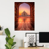Denkmäler | Taj Mahal, Indien bei Sunset Poster (Heimbüro)