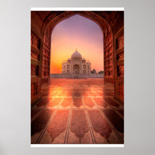 Denkmäler   Taj Mahal, Indien bei Sunset Poster