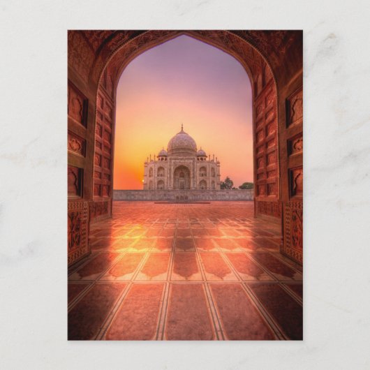 Denkmäler | Taj Mahal, Indien bei Sunset Postkarte (Vorderseite)