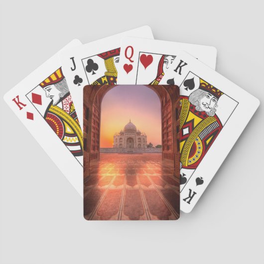 Denkmäler | Taj Mahal, Indien bei Sunset Spielkarten (Rückseite)