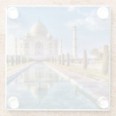 Denkmäler | Taj Mahal Sunrise Glasuntersetzer (Rückseite)