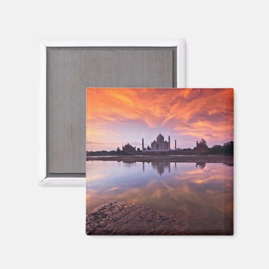 Denkmäler | Taj Mahal Sunset Magnet (Vorderseite/Rückseite)