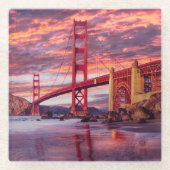 Denkmäler | The Golden Gate San Francisco, CA Glasuntersetzer (Vorderseite)
