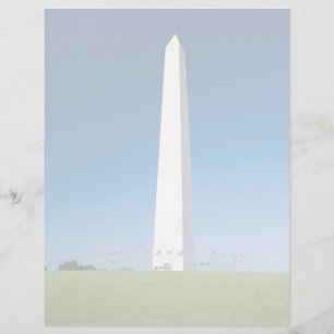 Denkmäler   Washington-Denkmal mit Flaggen