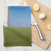 Denkmäler | Washington-Denkmal mit Flaggen Geschirrtuch (Viertel Falte)