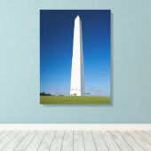 Denkmäler | Washington-Denkmal mit Flaggen Leinwanddruck (Insitu (Holzboden))