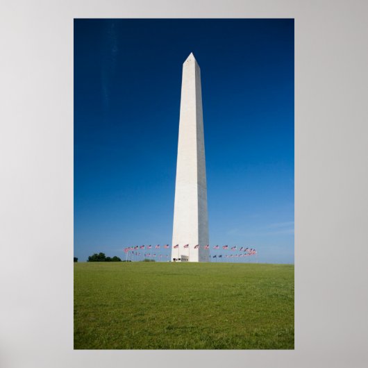 Denkmäler | Washington-Denkmal mit Flaggen Poster (Vorne)