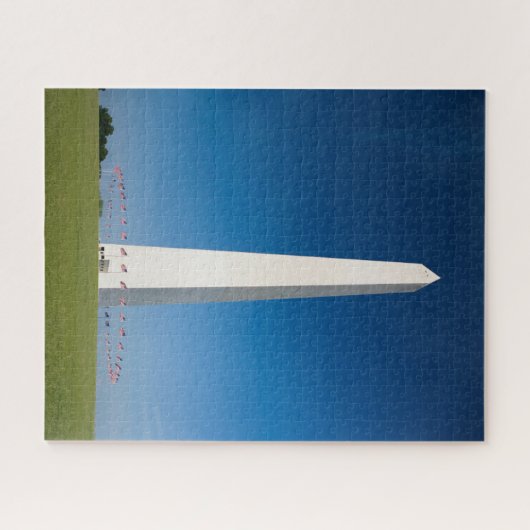 Denkmäler | Washington-Denkmal mit Flaggen Puzzle (Horizontal)