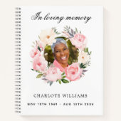 Denkmalpfeiler des Gästebuches: weißes Foto Notizblock (Vorderseite)