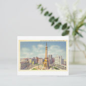 Denkmalpfeiler-Zirkel und Kriegsdenkmal in Indiana Postkarte (Stehend Vorderseite)