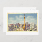 Denkmalpfeiler-Zirkel und Kriegsdenkmal in Indiana Postkarte (Vorne/Hinten)