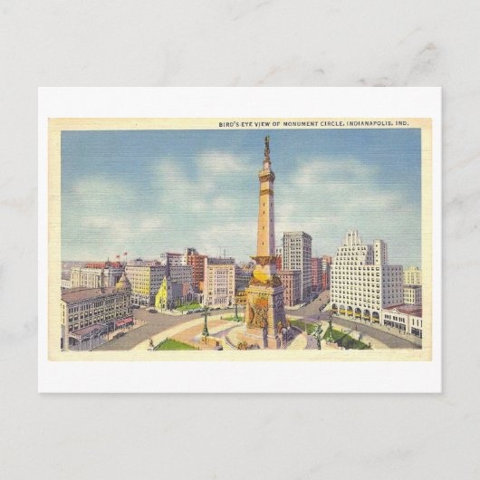 Denkmalpfeiler-Zirkel und Kriegsdenkmal in Indiana Postkarte (Vorderseite)