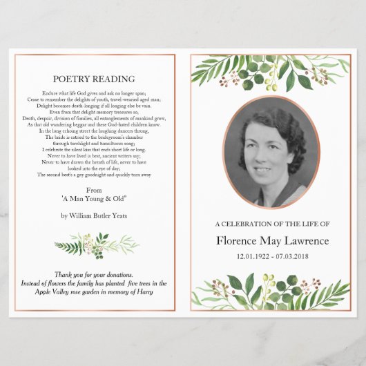 Denkmalprogramm für Folklore, Grün und Rose Flyer (Vorne)