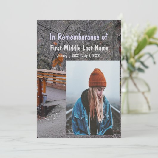 Denkmalschutz Einladen von Bridge Forest Nature Tr Einladung (Stehend Vorderseite)